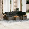 vidaXL Salon de jardin 8 pcs avec coussins gris r&eacute;sine tress&eacute;e