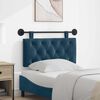vidaXL T&ecirc;te de lit suspendue Montage mural Bleu 90 x 55 x 7 cm Velours