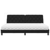 vidaXL Lit avec matelas noir 200x200 cm tissu