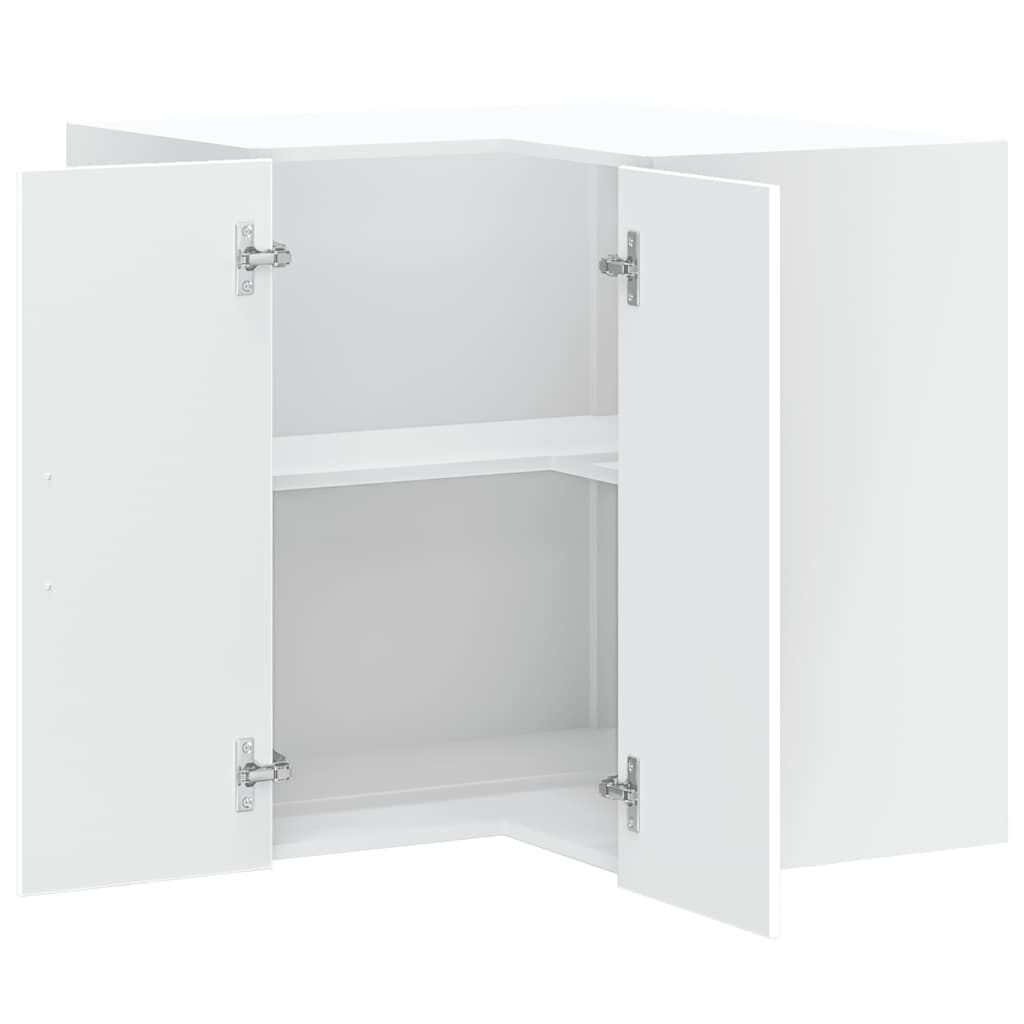 Armoire Murale De Cuisine Kalmar - Dimensions 60x31x60 Cm, Bois D'ingénierie Blanc Brillant - 2 étagères, Charge Max 60kg - 2