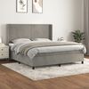 vidaXL Sommier &agrave; lattes de lit et matelas Gris clair 160x200cm Velours