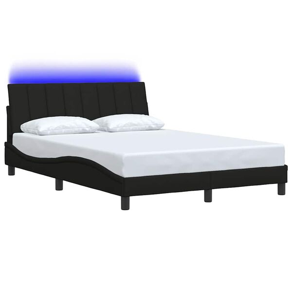 vidaXL Cadre de lit sans matelas Hanko noir 140x200 cm tissu