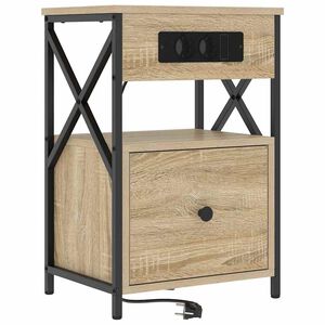 vidaXL Cabinet de chevet avec tiroir Ch&ecirc;ne Sonoma 40 x 31 x 60 cm