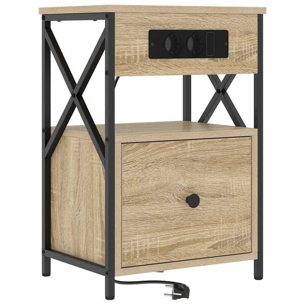vidaXL Cabinet de chevet avec tiroir Ch&ecirc;ne Sonoma 40 x 31 x 60 cm