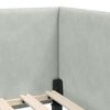 vidaXL Cadre de lit d'angle Gris clair 90 cm x 190 cm Velours