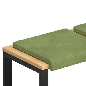 vidaXL Coussin de banc 2 pc Velours Vert clair Profondeur 35 cm