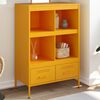 vidaXL Buffet haut jaune moutarde 68x39x101,5 cm acier