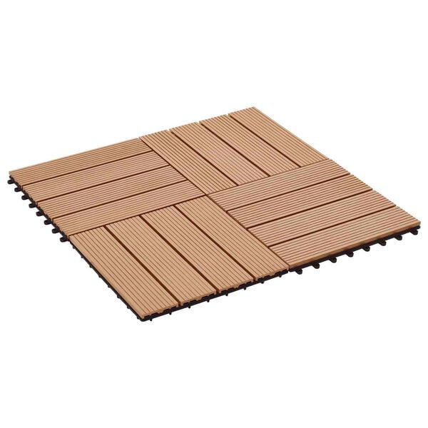 vidaXL Carreau de terrasse 11 pcs Teck 30 x 30 cm WPC