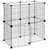 vidaXL Cage animaux de compagnie &agrave; 12 panneaux et porte Noir 70x35x70 cm