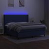vidaXL Sommier &agrave; lattes de lit matelas LED Bleu 180x200 cm Tissu
