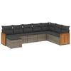 vidaXL Salon de jardin 8 pcs avec coussins gris r&eacute;sine tress&eacute;e