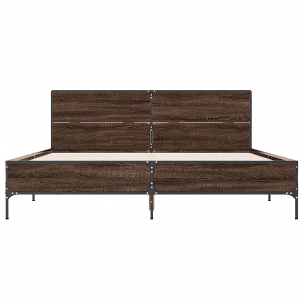 vidaXL Cadre de lit sans matelas ch&ecirc;ne marron 135x190 cm