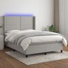 vidaXL Sommier &agrave; lattes de lit matelas LED Gris clair 140x190 cm Tissu