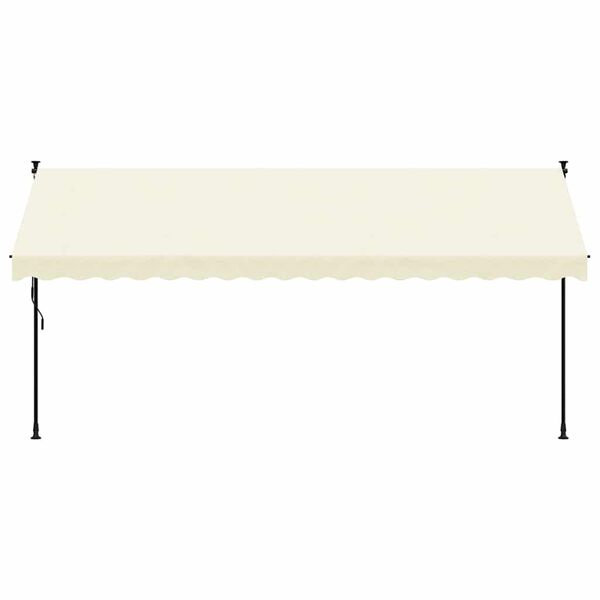 vidaXL Auvent r&eacute;tractable cr&egrave;me 400x150 m tissu et acier