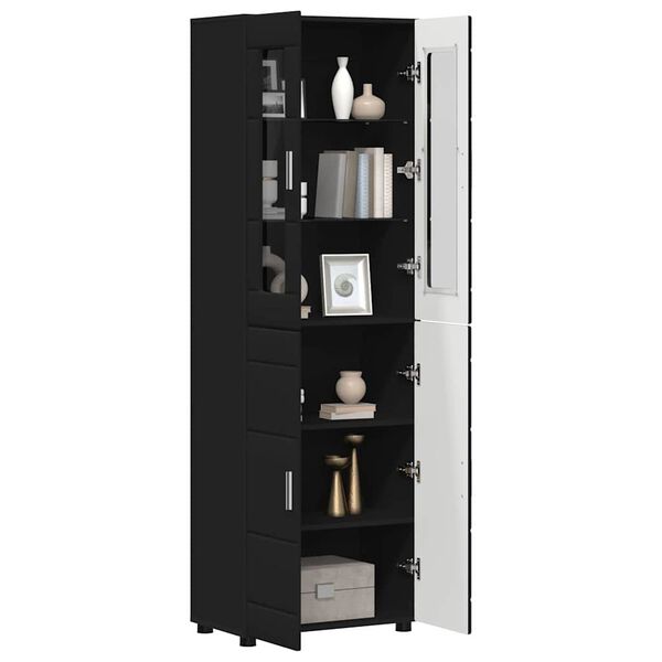 vidaXL Haut Armoire FLORIN Noir 60 x 35 x 182 cm Bois d'ing&eacute;nierie