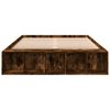 vidaXL Cadre de lit sans matelas ch&ecirc;ne fum&eacute; 135x190 cm