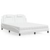vidaXL Lit Viana avec matelas blanc 160x200 cm similicuir