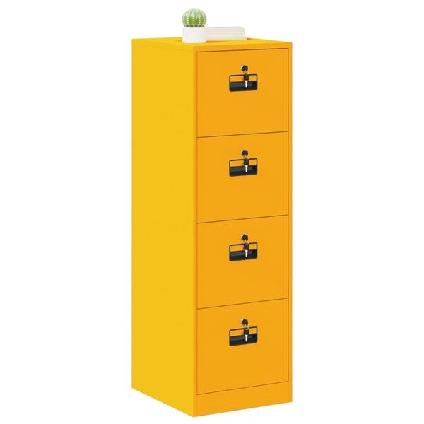 vidaXL Cabinet de Dossier 2 pcs Jaune moutarde 44 x 50 x 106.5 cm