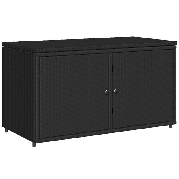 vidaXL Armoire de rangement jardin noir 110x55x60,5 cm r&eacute;sine tress&eacute;e
