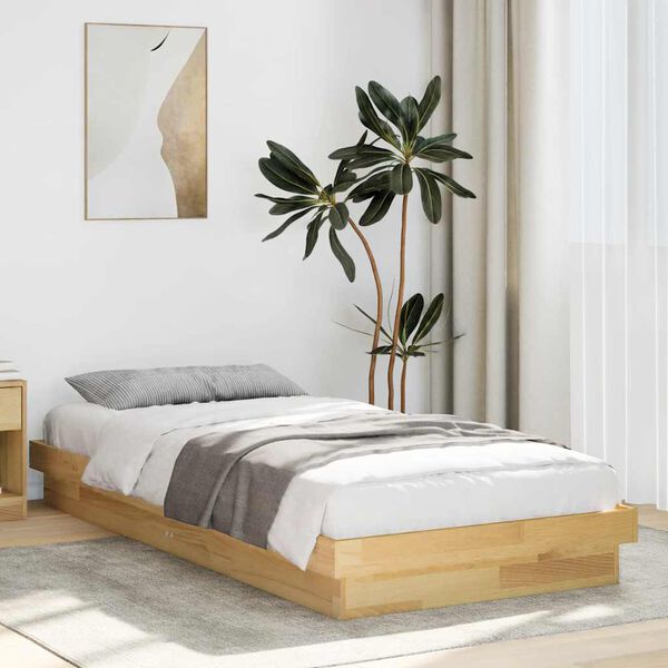 vidaXL Cadre de lit sans matelas 90x200 cm bois massif de ch&ecirc;ne