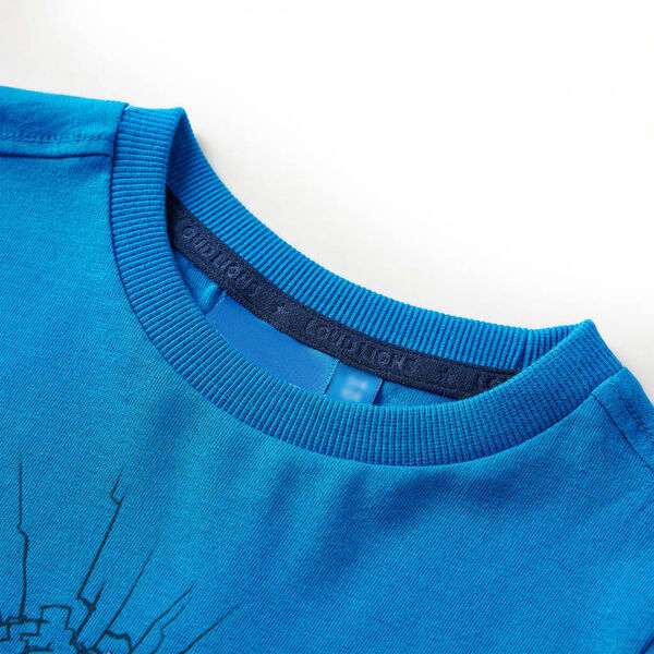 T-shirt enfants &agrave; manches longues bleu cobalt 116