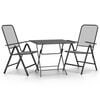 vidaXL Ensemble &agrave; manger de jardin 3 pcs Maille M&eacute;tal Anthracite