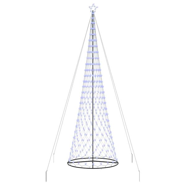 vidaXL Arbre de No&euml;l LED avec 455 LED avec support Bleu 184,5 cm M&eacute;tal