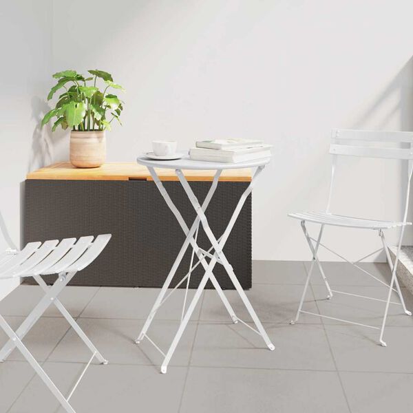 vidaXL Table bistrot Blanc Ø50x71 cm Acier revêtu de poudre