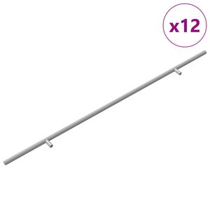 vidaXL Poign&eacute;e de cabinet 12 pi&egrave;ces Argent&eacute; 700mm Acier inoxydable