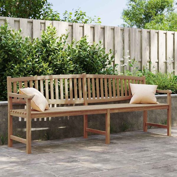 vidaXL Banc de jardin 228x59,5x90 cm bois de teck solide