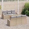 vidaXL Ensemble de canap&eacute; de jardin 7 pcs Beige et Gris clair