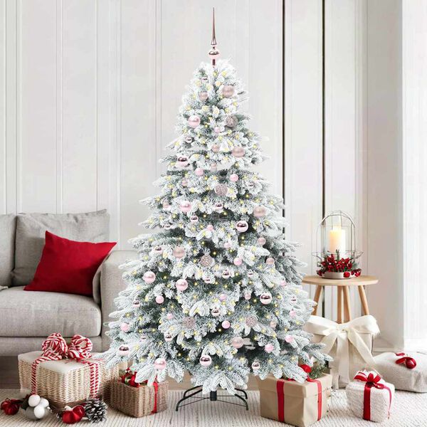 vidaXL Sapin de No&euml;l artificiel avec 300 LED Blanc 180 cm PE et PVC