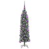 vidaXL Arbre de No&euml;l artificiel slim avec 150 LED Vert et blanc 120 cm