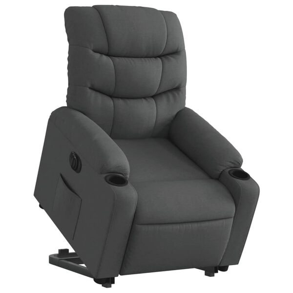 vidaXL Fauteuil inclinable &eacute;lectrique gris fonc&eacute; tissu