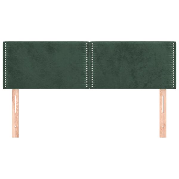 vidaXL T&ecirc;tes de lit 2 pcs Vert fonc&eacute; 72x5x78/88 cm Velours