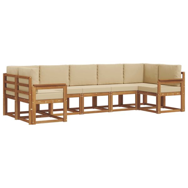 vidaXL Ensemble de canap&eacute;s d'ext&eacute;rieur 7 pcs Naturel et Beige