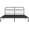 vidaXL Cadre de lit m&eacute;tal sans matelas avec t&ecirc;te de lit noir 183x203cm