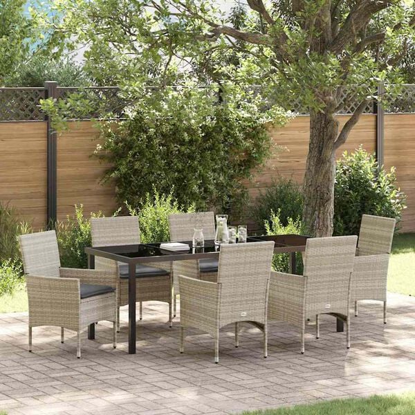 vidaXL Ensemble de salle &agrave; manger pour jardin 7 pcs Gris clair