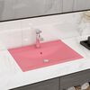 vidaXL Lavabo avec trou de robinet Rose mat 60x46 cm C&eacute;ramique