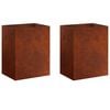vidaXL Cache-pot de jardin 2 pc Rouill&eacute; 40 x 30 x 40 cm Acier patin&eacute;