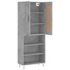 vidaXL Buffet haut Gris b&eacute;ton 69,5x34x180 cm Bois d'ing&eacute;nierie