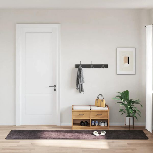 vidaXL Tapis lavable antid&eacute;rapant 80x300 cm Anthracite