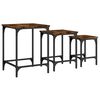 vidaXL Tables basses gigognes 3 pcs ch&ecirc;ne fum&eacute; bois d'ing&eacute;nierie
