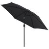 vidaXL Parasol d'ext&eacute;rieur avec poteau en m&eacute;tal 300 cm Noir