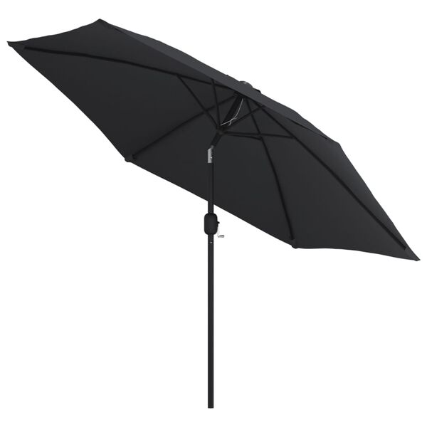 vidaXL Parasol d'ext&eacute;rieur avec poteau en m&eacute;tal 300 cm Noir