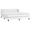 vidaXL Sommier &agrave; lattes de lit avec matelas Blanc 180x200cm Similicuir