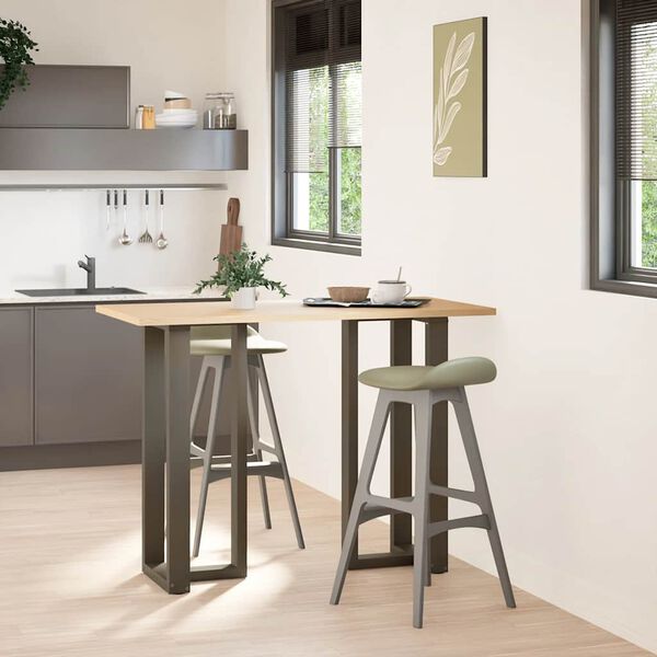 vidaXL Pieds de table de bar en forme de T, 2 pi&egrave;ces, noir, 50 x 35 x (100-101) cm, acier