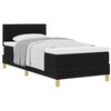 vidaXL Lit &agrave; ressorts avec coussin Noir 90 x 200 cm tissu