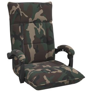 vidaXL Fauteuil de sol Vert arm&eacute;e 66 x 66 x 80 cm tissu