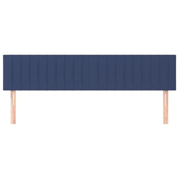 vidaXL T&ecirc;tes de lit 2 pcs Bleu 80x5x78/88 cm Tissu